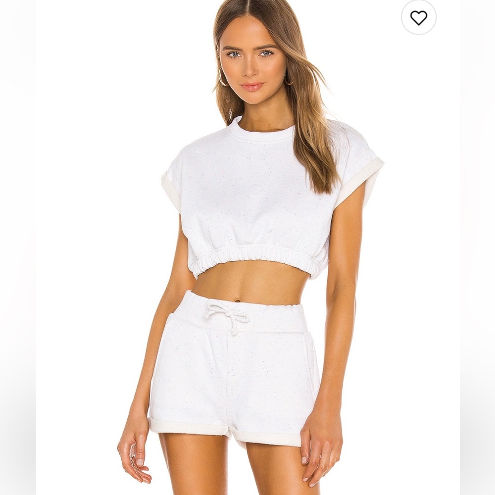 Revolve Beach riot sweat fleece T-shirt / shorts set